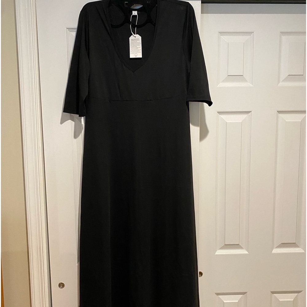 V neck casual maxi sweatshirt dress/lounger